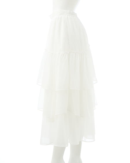 INGNI（イング） シアーティアードスカート ｵﾌﾎﾜｲﾄ