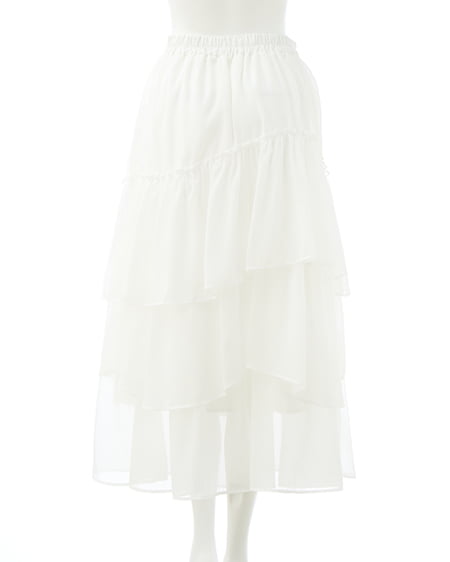 INGNI（イング） シアーティアードスカート ｵﾌﾎﾜｲﾄ