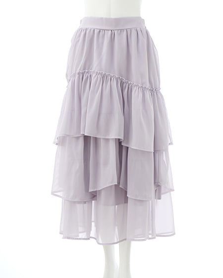 INGNI（イング） シアーティアードスカート ｸﾞﾚｰ