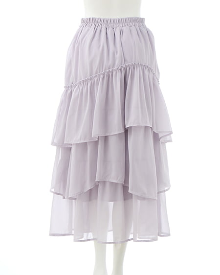 INGNI（イング） シアーティアードスカート ｸﾞﾚｰ