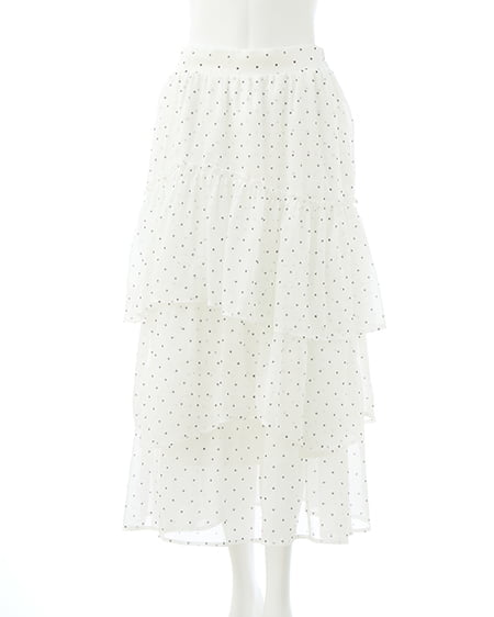 INGNI（イング） シアーティアードスカート ﾄﾞｯﾄ