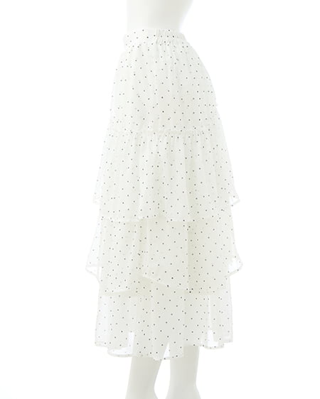 INGNI（イング） シアーティアードスカート ﾄﾞｯﾄ