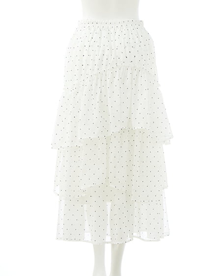 INGNI（イング） シアーティアードスカート ﾄﾞｯﾄ