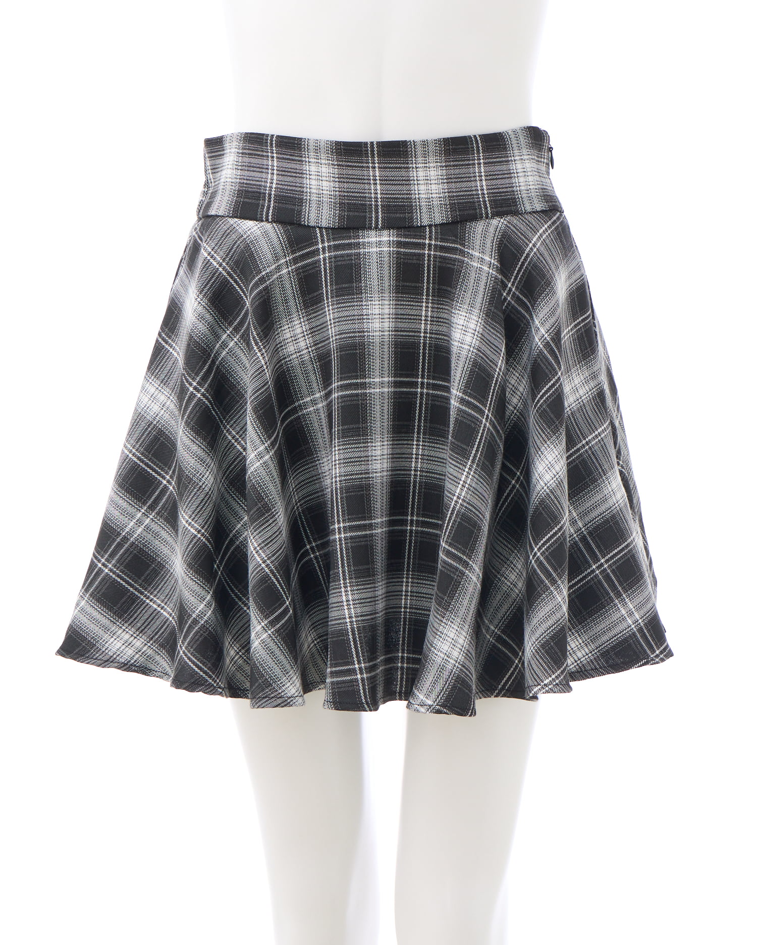 バックリボンチェック柄フレアスカパン