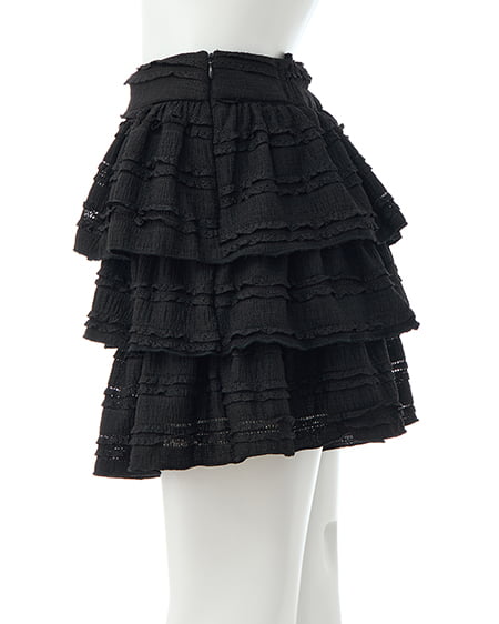 INGNI（イング） レースフリルショートパンツ ｸﾛ