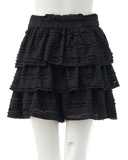 INGNI（イング） レースフリルショートパンツ ｸﾛ