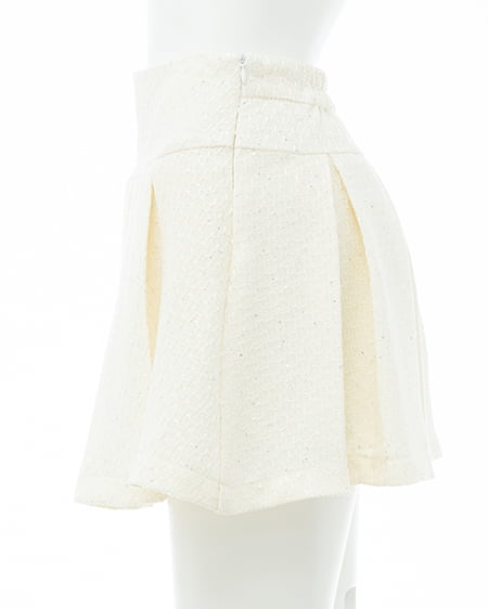 INGNI(イング) ツイードプリーツスカパン(セットアップ対応) アイボリー/ツイード