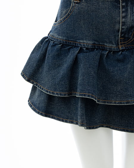 INGNI（イング） ベルト付デニムフリルミニスカパン ﾃﾞﾆﾑ/ｺﾝ