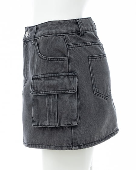 INGNI（イング） デニムカーゴミニスカパン ｸﾞﾚｰ
