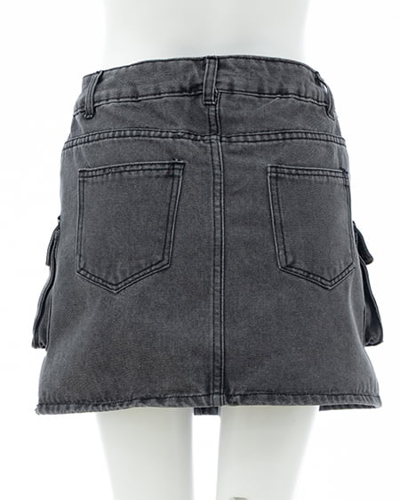 INGNI（イング） デニムカーゴミニスカパン ｸﾞﾚｰ