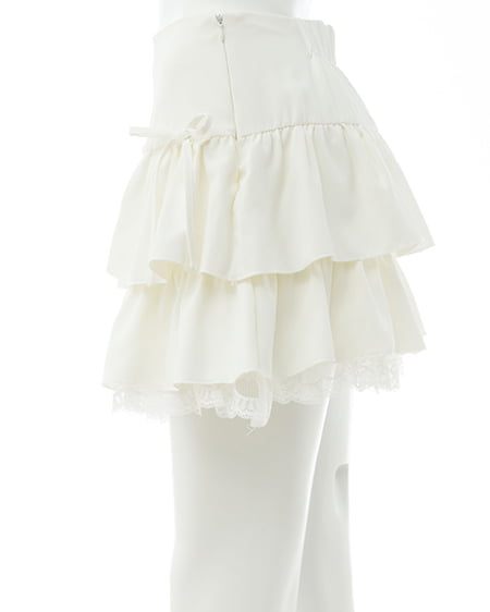 INGNI（イング） 裾レースレイヤーフリルミニスカパン ｵﾌﾎﾜｲﾄ