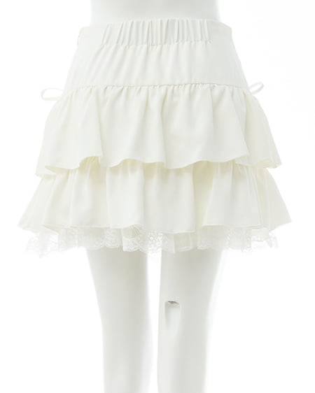 INGNI（イング） 裾レースレイヤーフリルミニスカパン ｵﾌﾎﾜｲﾄ