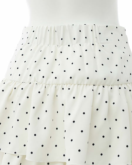 INGNI（イング） 裾レースレイヤーフリルミニスカパン ｵﾌ/ﾄﾞｯﾄ