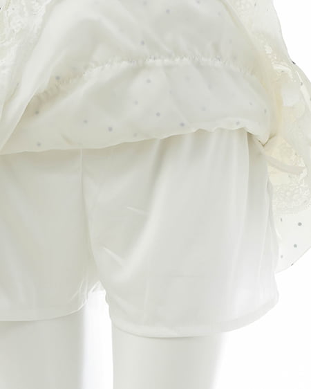 INGNI（イング） 裾レースレイヤーフリルミニスカパン ｵﾌ/ﾄﾞｯﾄ