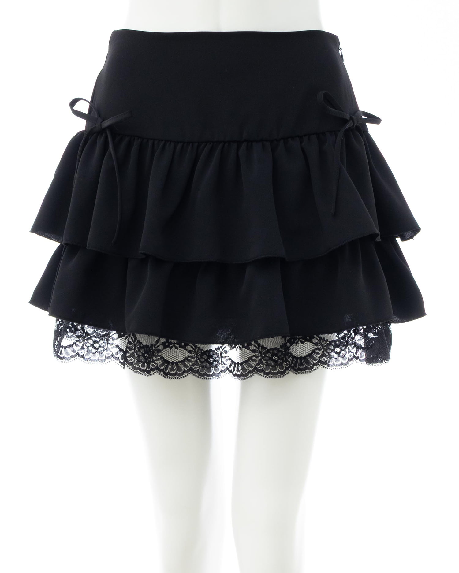 裾レースレイヤーフリルミニスカパン