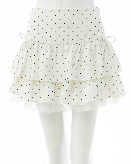 裾レースレイヤーフリルミニスカパン