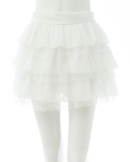 INGNI（イング） チュールレースフリルスカパン ｵﾌﾎﾜｲﾄ