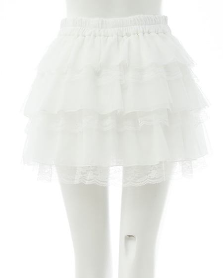 INGNI（イング） チュールレースフリルスカパン ｵﾌﾎﾜｲﾄ