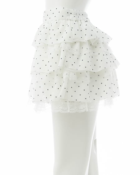 INGNI(イング) チュールレースフリルスカパン オフ/ドット