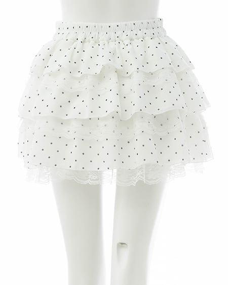 INGNI(イング) チュールレースフリルスカパン オフ/ドット