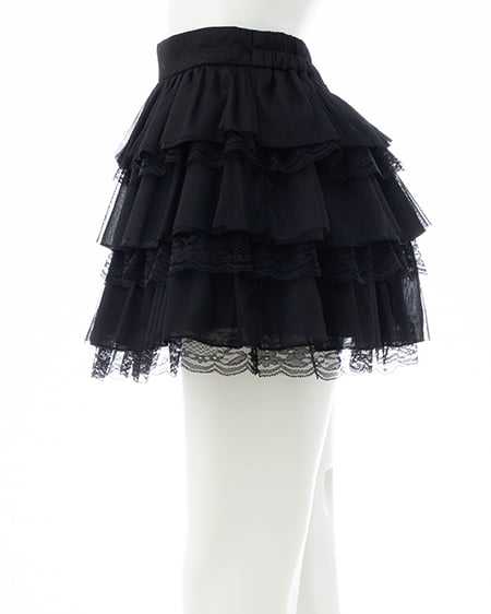 INGNI（イング） チュールレースフリルスカパン ｸﾛ