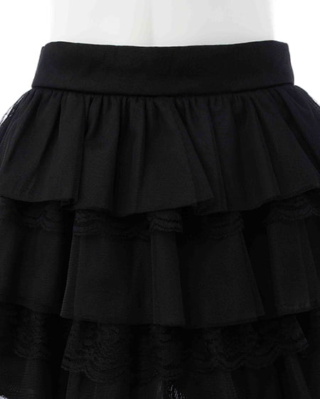 INGNI（イング） チュールレースフリルスカパン ｸﾛ