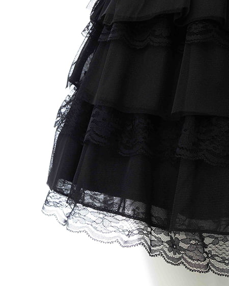 INGNI（イング） チュールレースフリルスカパン ｸﾛ