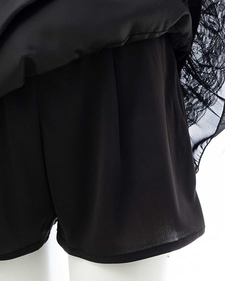 INGNI（イング） チュールレースフリルスカパン ｸﾛ