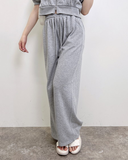 ラインストーンロゴスウェットパンツ