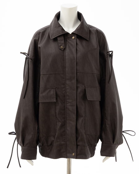 INGNI（イング） マルチWayリボンフェイクレザービッグブルゾン ﾌﾞﾗｳﾝ