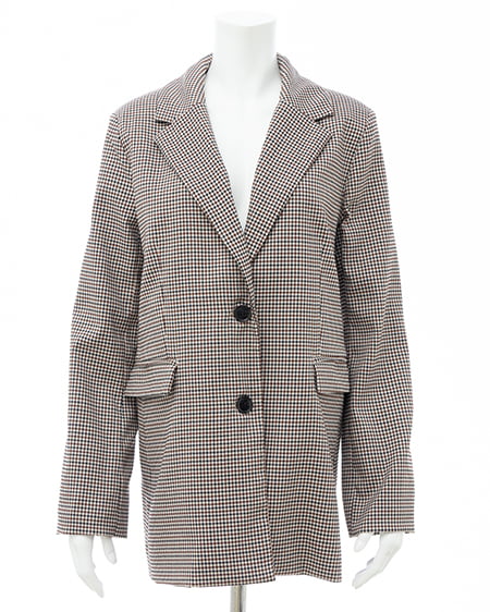 INGNI（イング） 2Wayポケットリボンテーラードジャケット(セットアップ対応) ﾁｪｯｸ