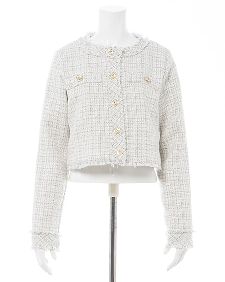 INGNI(イング) ツイードフリンジジャケット(セットアップ対応) オフ/ツイード