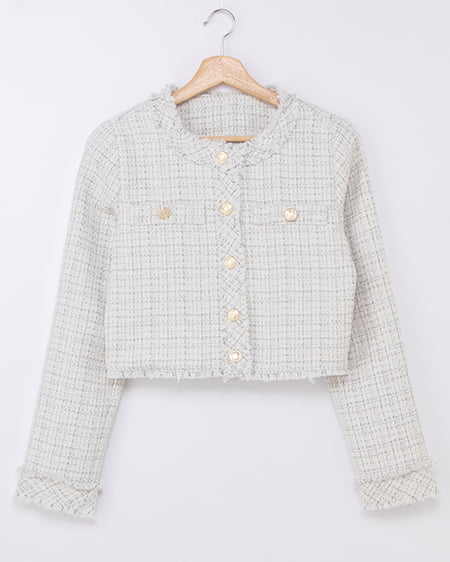 INGNI(イング) ツイードフリンジジャケット(セットアップ対応) ｵﾌ/ﾂｲｰﾄﾞ