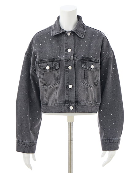 INGNI（イング） ビジュー付Gジャン(セットアップ対応) ｸﾞﾚｰ