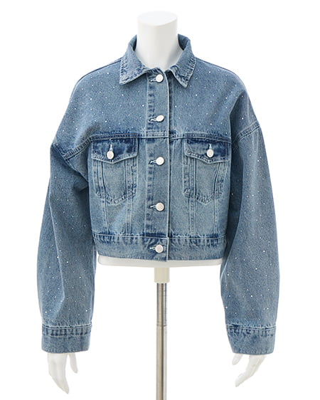 INGNI（イング） ビジュー付Gジャン(セットアップ対応) ﾃﾞﾆﾑ/ﾗｲﾄﾌﾞﾙｰ