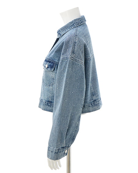 INGNI（イング） ビジュー付Gジャン(セットアップ対応) ﾃﾞﾆﾑ/ﾗｲﾄﾌﾞﾙｰ