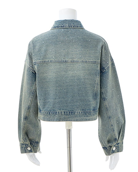 INGNI（イング） ビジュー付Gジャン(セットアップ対応) ﾃﾞﾆﾑ/ﾌﾞﾙｰ