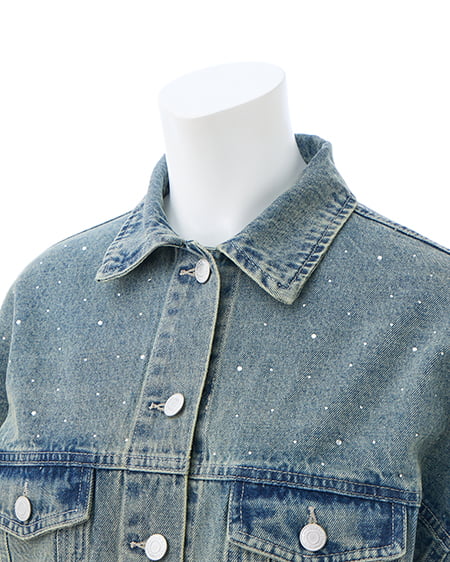 INGNI（イング） ビジュー付Gジャン(セットアップ対応) ﾃﾞﾆﾑ/ﾌﾞﾙｰ