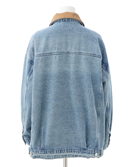 INGNI（イング） 襟異素材取り外しビッグGジャン ﾃﾞﾆﾑ/ﾗｲﾄﾌﾞﾙｰ