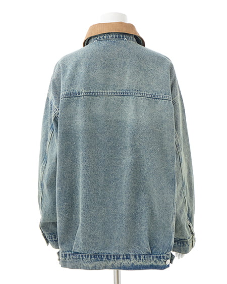 INGNI（イング） 襟異素材取り外しビッグGジャン ﾃﾞﾆﾑ/ﾌﾞﾙｰ