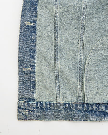 INGNI（イング） 襟異素材取り外しビッグGジャン ﾃﾞﾆﾑ/ﾌﾞﾙｰ