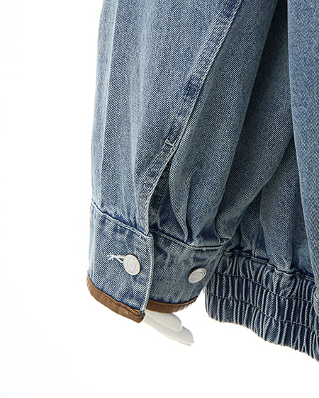 INGNI（イング） 襟袖異素材フロントジップデニムジャケット ﾃﾞﾆﾑ/ﾗｲﾄﾌﾞﾙｰ