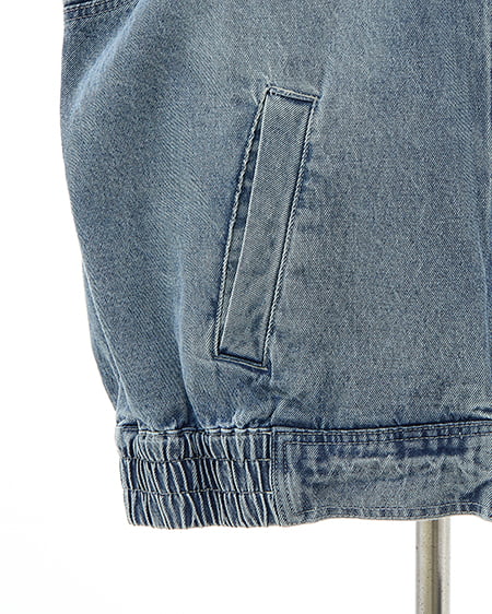 INGNI（イング） 襟袖異素材フロントジップデニムジャケット ﾃﾞﾆﾑ/ﾗｲﾄﾌﾞﾙｰ