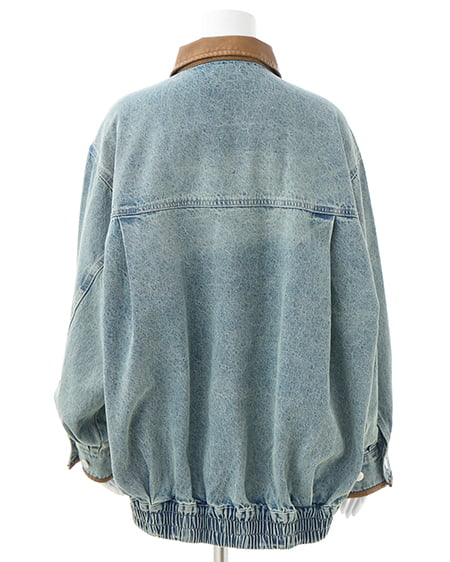 INGNI（イング） 襟袖異素材フロントジップデニムジャケット ﾃﾞﾆﾑ/ﾌﾞﾙｰ