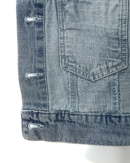 INGNI（イング） 袖リボンクロップド丈Gジャン ﾃﾞﾆﾑ/ﾗｲﾄﾌﾞﾙｰ