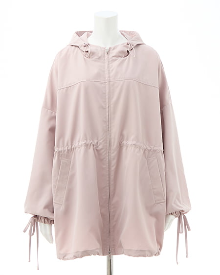 INGNI(イング) ミドル丈袖リボン2Wayマウンテンパーカー ピンク