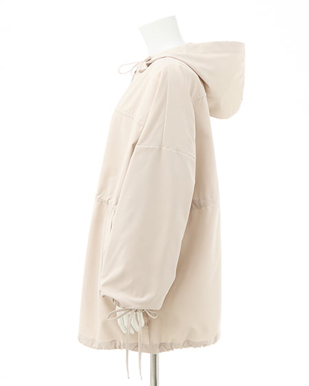 INGNI(イング) ミドル丈袖リボン2Wayマウンテンパーカー ライトベージュ