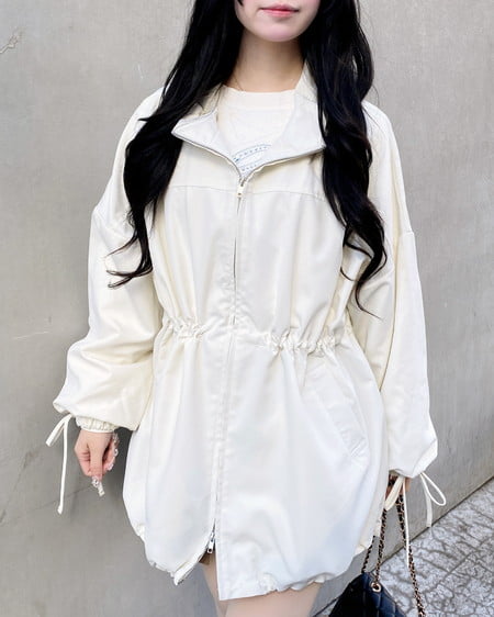 ミドル丈袖リボン2Wayマウンテンパーカー