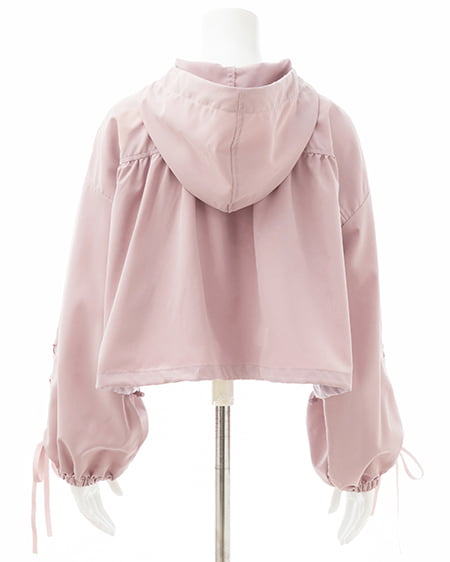 INGNI（イング） 袖レースアップクロップド丈マウンテンパーカー ﾋﾟﾝｸ