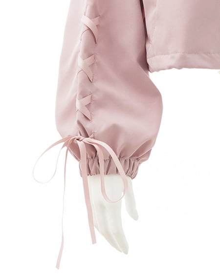 INGNI（イング） 袖レースアップクロップド丈マウンテンパーカー ﾋﾟﾝｸ